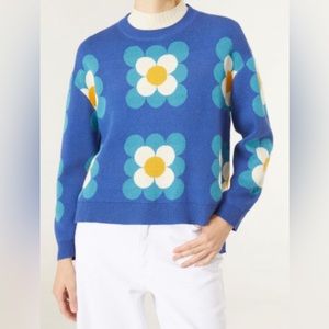 Oversized floral jacquard sweater